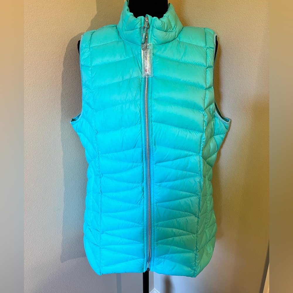 Tangerine Down Filled Lightweight Packable Vest - New